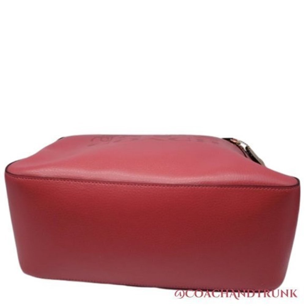 COACH Leather Tote 27 Leather Poppy Red Embossed Horse and Carriage NWT - Picture 12 of 16